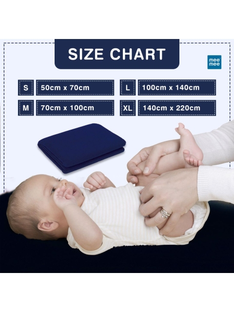 Mee Mee Kids Navy Blue Solid Large Mattress Protector - Image 5