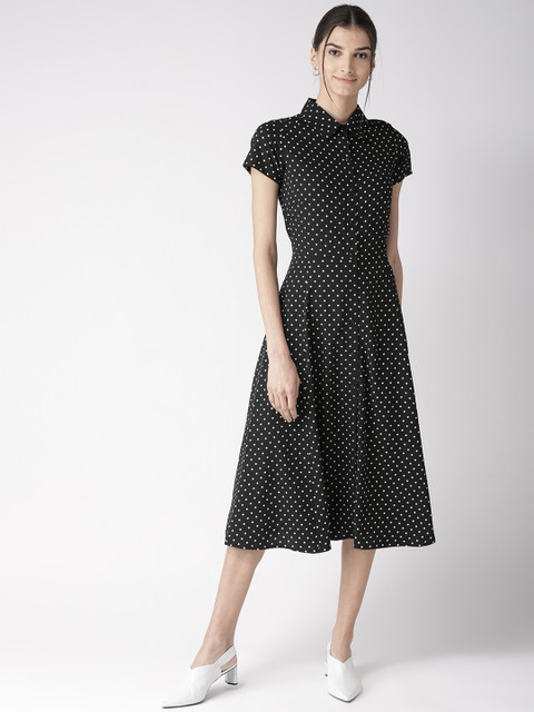 plusS Women Black & White Printed Shirt Dress - Image 3