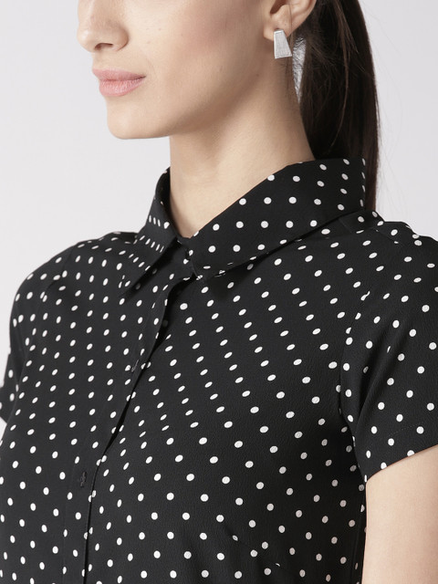 plusS Women Black & White Printed Shirt Dress - Image 2