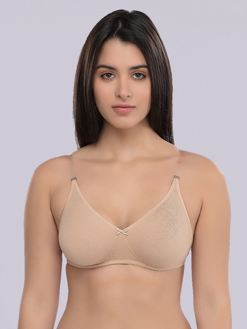 Inner Sense Beige Organic Cotton Antimicrobial Backless Non-Padded Seamless Bra ISB100