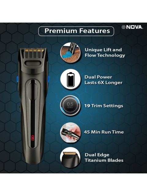 NOVA Men Black Series NHT 1097 USB Cordless Trimmer - Image 6