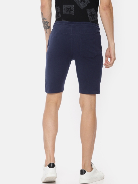 Being Human Clothing Men Navy Blue Solid Regular Fit Regular Shorts - Image 3