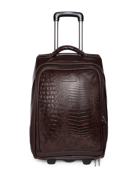 Bags.R.us Unisex Brown Textured 33L Cabin Trolley Bag