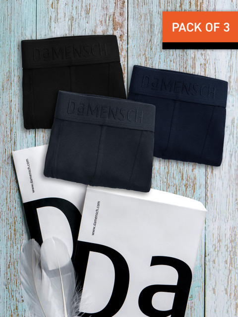 DaMENSCH Pack of 3 DEO-SOFT Solid Premium Egyptian Cotton-Modal Blend Trunk - Image 7