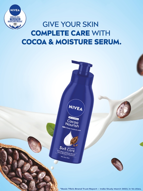 Nivea Unisex Cocoa Nourish 48h Deep Moisturising For Very Dry Skin Body Lotion 200 ml - Image 5