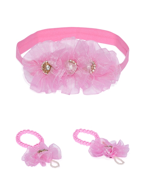 Magic Needles Girls Pink Anklet & Headband Set