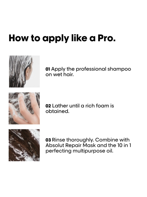 LOreal Professionnel Absolut Repair Shampoo For Dry and Damaged Hair with Protein - 300ml - Image 8