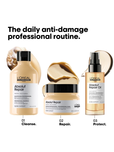 LOreal Professionnel Absolut Repair Shampoo For Dry and Damaged Hair with Protein - 300ml - Image 6