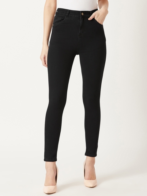 Miss Chase Women Black Skinny Fit High-Rise Clean Look Jeans