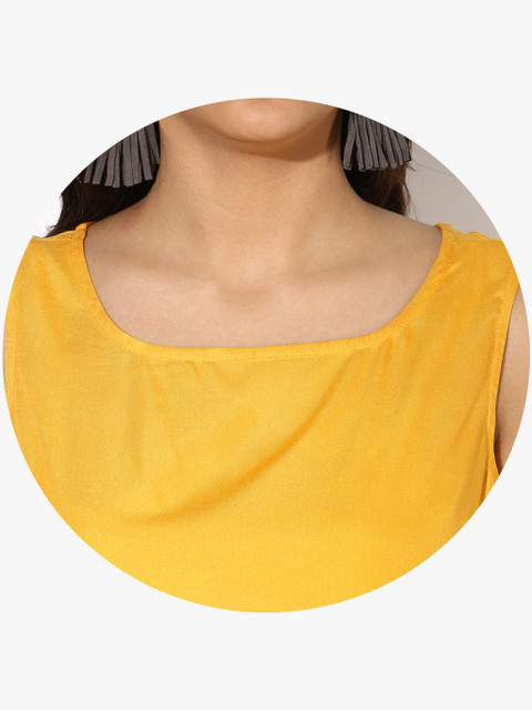 AKKRITI BY PANTALOONS Yellow Solid Blouse - Image 5