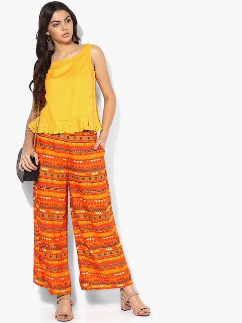 AKKRITI BY PANTALOONS Yellow Solid Blouse - Image 2