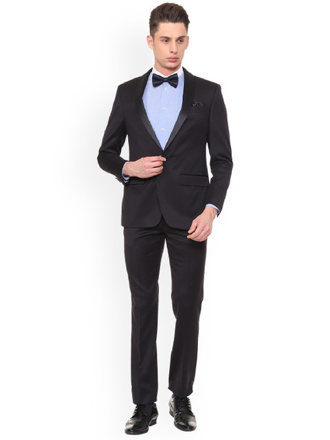 Louis Philippe Men Navy-Blue Two-Piece Suit