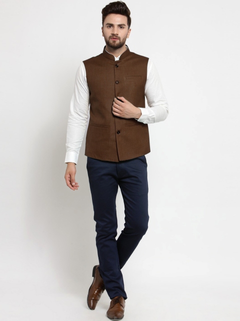 TREEMODA Men Brown Nehru Jacket - Image 5