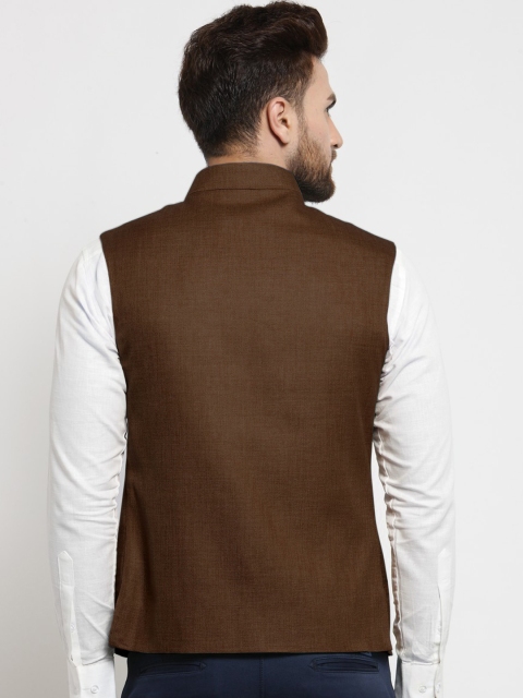 TREEMODA Men Brown Nehru Jacket - Image 4
