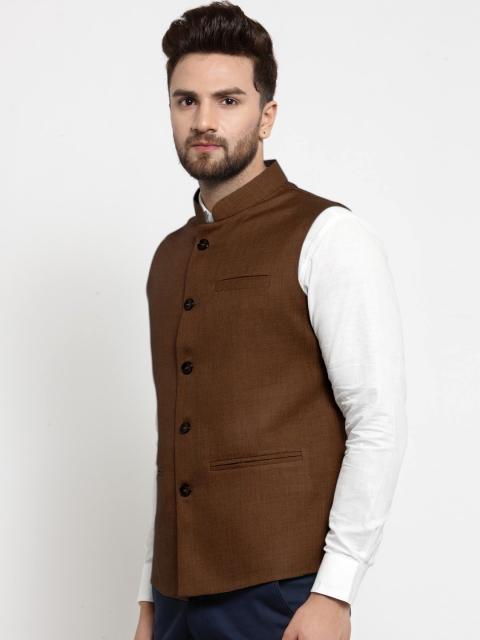 TREEMODA Men Brown Nehru Jacket - Image 3