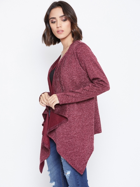 Zastraa Women Rust Solid Waterfall Shrug - Image 3