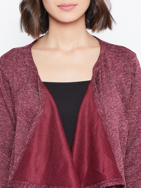 Zastraa Women Rust Solid Waterfall Shrug - Image 2