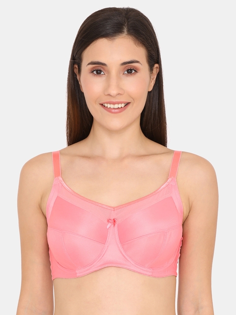 Zivame Pink & Pink Solid Non-Wired Lightly Padded T-shirt Bra ZI0101M0XLBPINK