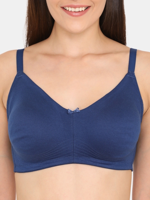 Zivame Navy Blue Solid Non-Wired Non Padded Everyday Bra - Image 2