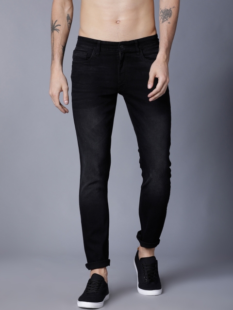 cashback HIGHLANDER Men Black Slim Fit Mid-Rise Clean Look Stretchable Jeans