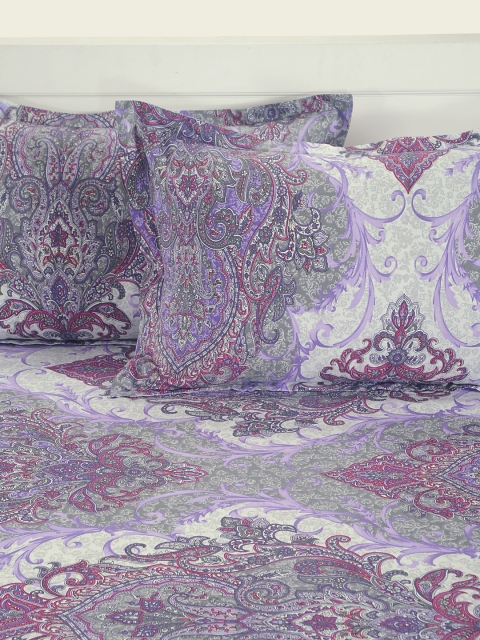 SWAYAM Multicoloured Ethnic Motifs 160 TC Cotton 1 King Bedsheet with 2 Pillow Covers - Image 3