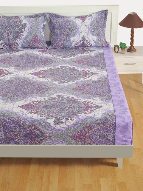 SWAYAM Multicoloured Ethnic Motifs 160 TC Cotton 1 King Bedsheet with 2 Pillow Covers - Image 2