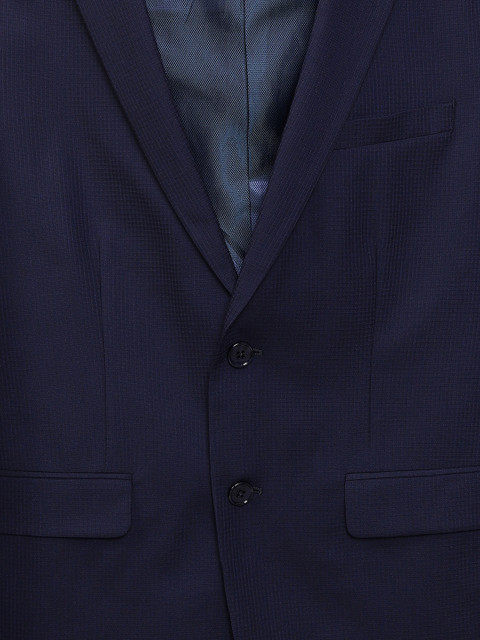 Louis Philippe Men Navy Blue Solid Slim-Fit Single-Breasted Suit - Image 2
