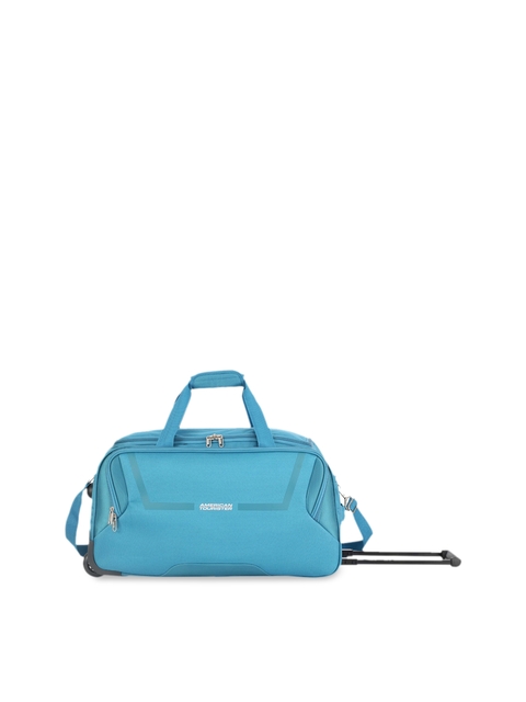 AMERICAN TOURISTER Teal Blue Solid Large Trolley Duffel Bag