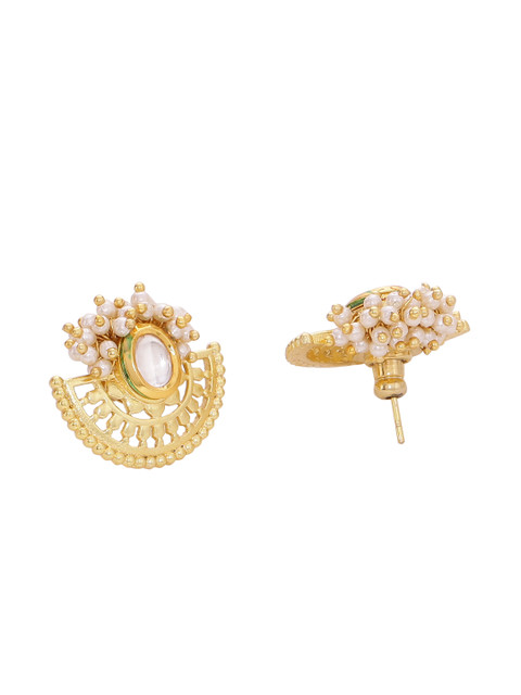 Voylla Gold-Toned Crescent Shaped Studs - Image 3