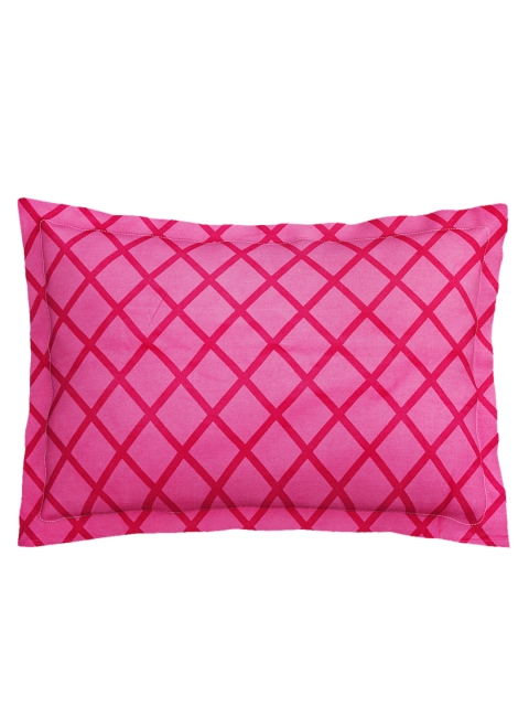 SEJ by Nisha Gupta White & Pink Floral 144 TC Cotton 1 King Bedsheet with 2 Pillow Covers - Image 3