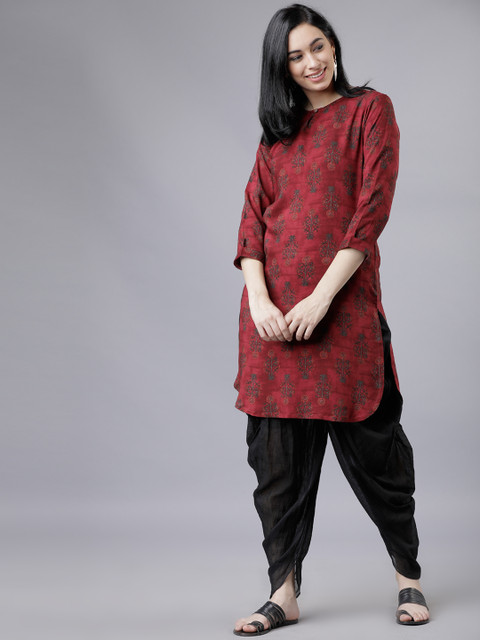 Vishudh Maroon Printed Tunic