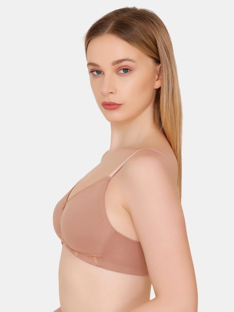 Zivame Beige Solid Non-Wired Non Padded T-shirt Bra ZI1664FASH0NUDE - Image 2