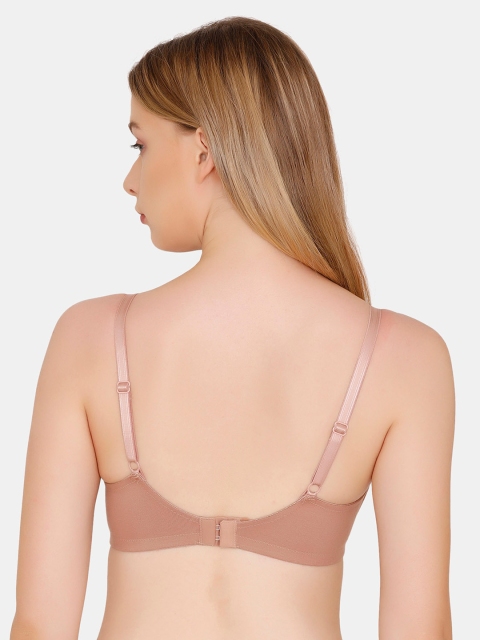 Zivame Beige Solid Non-Wired Non Padded T-shirt Bra ZI1664FASH0NUDE - Image 3
