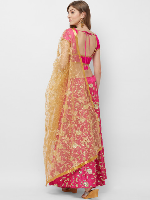 Dupatta Bazaar Gold-Coloured Embroidered Dupatta - Image 4