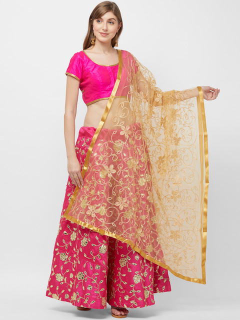 Dupatta Bazaar Gold-Coloured Embroidered Dupatta - Image 3