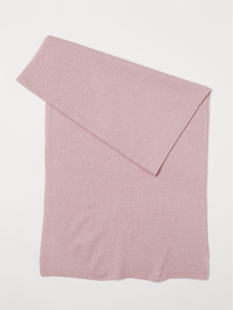 H&M Women Pink Solid Cashmere Scarf