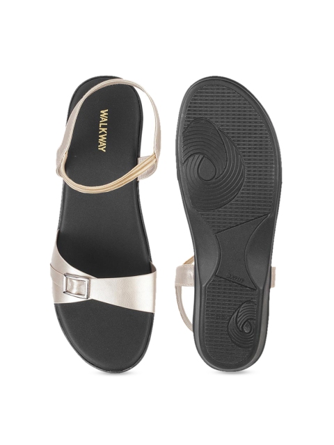 WALKWAY by Metro Women Gold-Toned Solid Heels - Image 4
