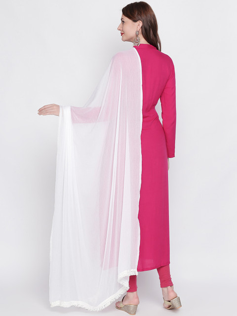 Dupatta Bazaar White Dyed Dupatta - Image 4