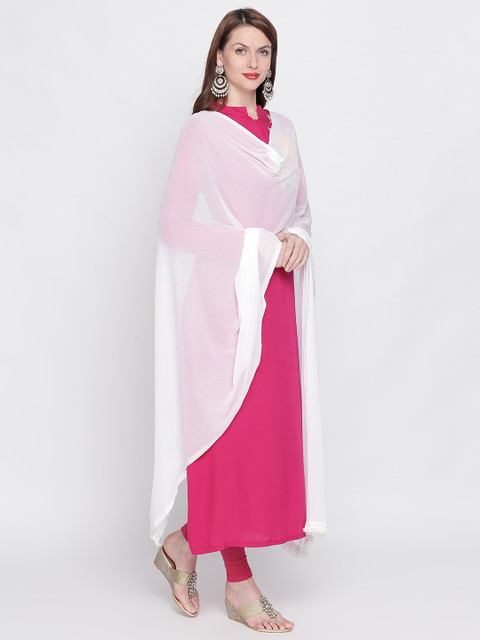 Dupatta Bazaar White Dyed Dupatta - Image 5