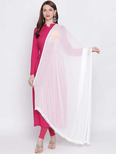 Dupatta Bazaar White Dyed Dupatta
