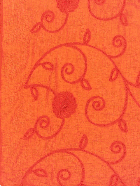 Dupatta Bazaar Orange Embroidered Chiffon Dupatta - Image 2