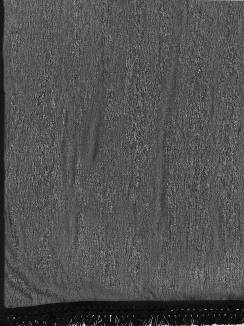 Dupatta Bazaar Black Solid Embellished Chiffon Dupatta - Image 2