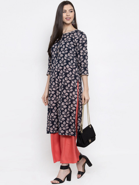 TAG 7 Women Peach-Coloured Solid Flared Palazzos - Image 4