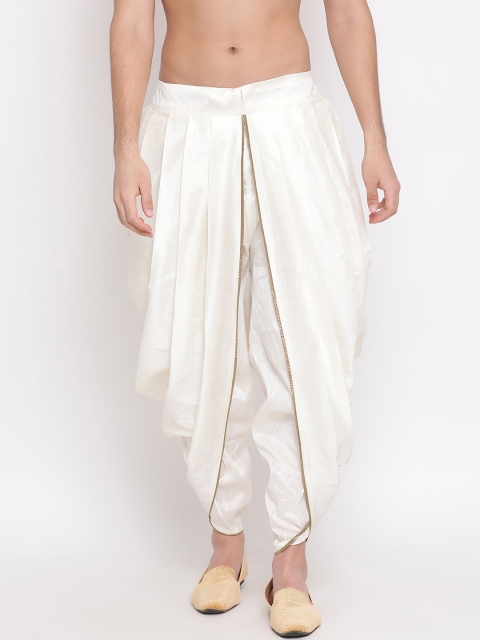 VASTRAMAY Men White Solid Dhoti