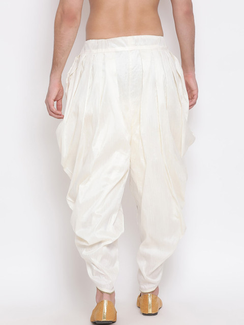 VASTRAMAY Men White Solid Dhoti - Image 3