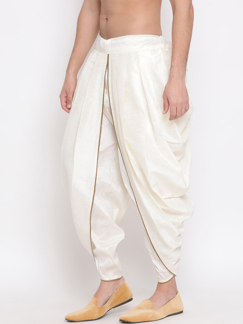 VASTRAMAY Men White Solid Dhoti - Image 2