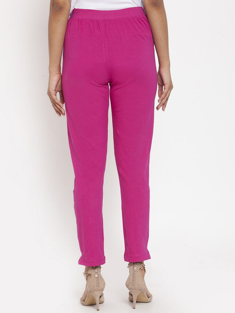 TAG 7 Women Magenta Solid Ankle-Length Leggings - Image 3