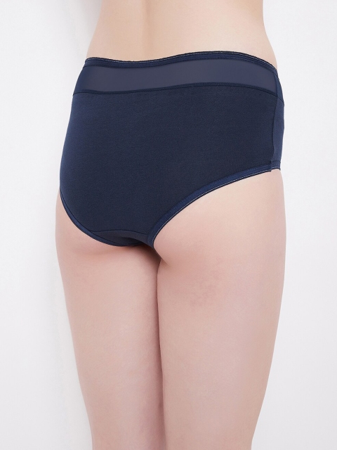 Clovia Women Navy Blue Solid Hipster Briefs PN1167A08S - Image 4