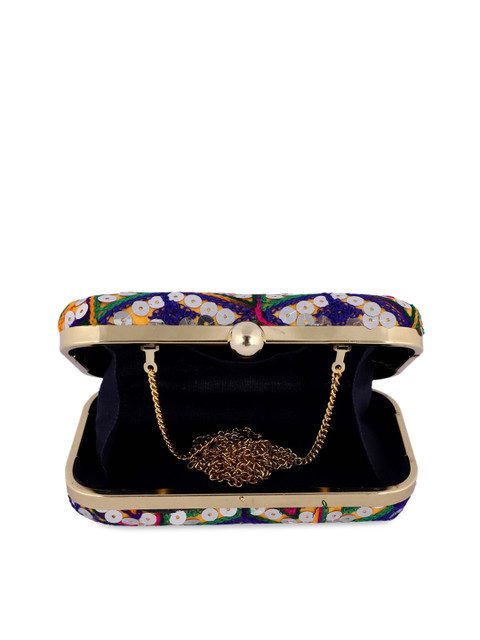 REZZY Blue & Green Embellished Embellished Clutch - Image 4