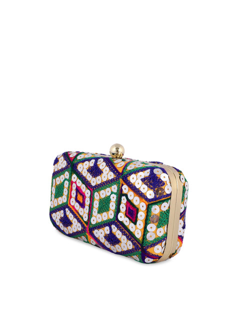 REZZY Blue & Green Embellished Embellished Clutch - Image 2